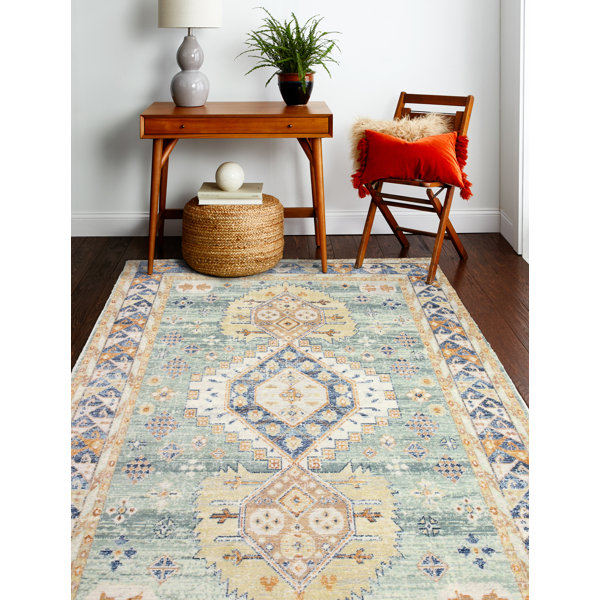 Mistana™ Wayne Power Loom Performance Light Green/Blue/Beige Rug